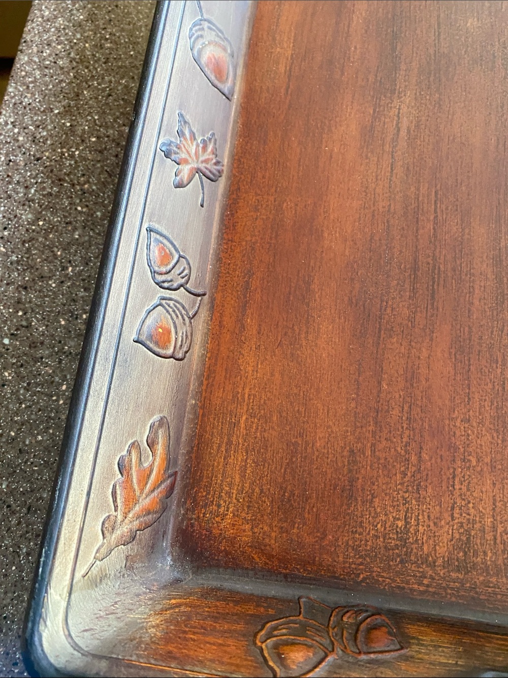 Decorative Wooden Serving Tray - Brown - Picture 6 of 11